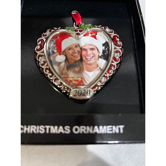 Studio Design Love Christmas 2020 Photo Heart xmas ornament new Silver keepsake - Picture 4 of 4